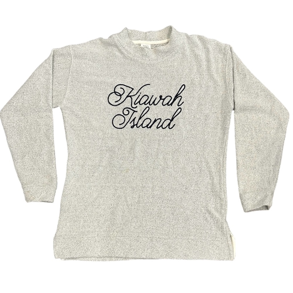 League Collegiate Outfitters Gray Kiawah Island Mockneck Terry Cloth Sweatshirt